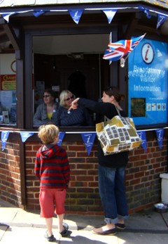 Helping Visitors at Broadstairs Information Kiosk